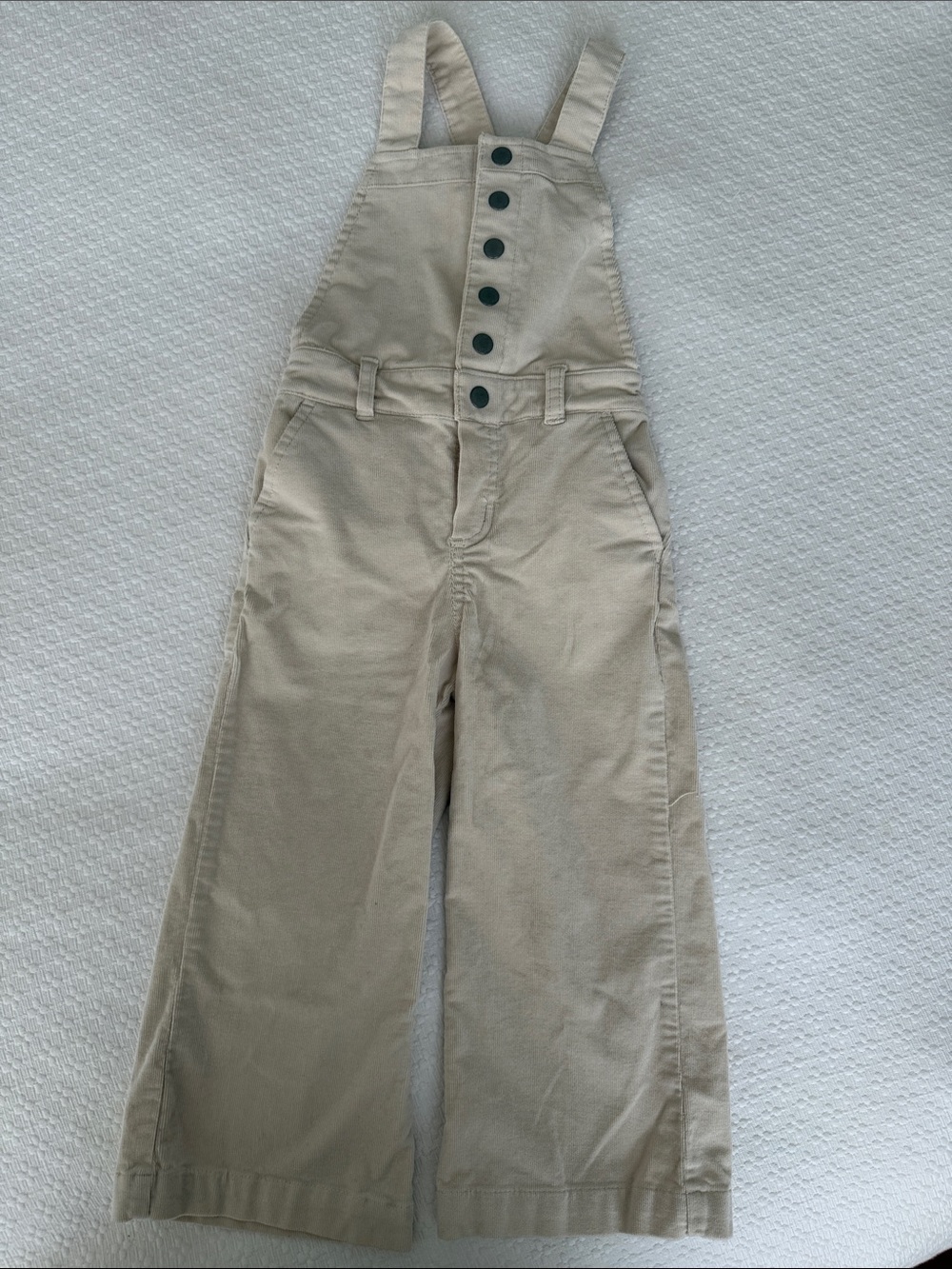 Janie and Jack Cream Wide-Leg Overall Pants